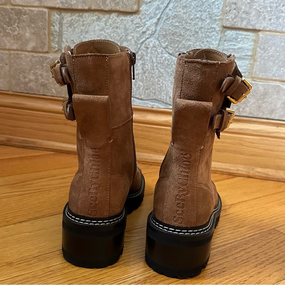 See by Chloe Mallory Suede Combat Boots - Picture 8 of 13